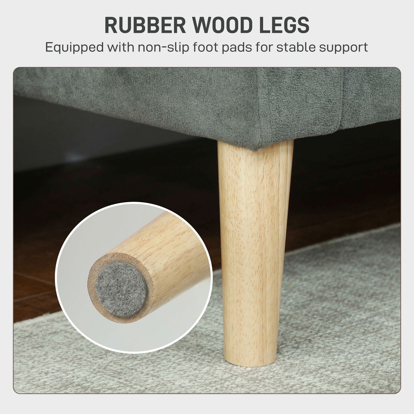 HOMCOM Two-Seater Velvet-Feel Sofa - Grey