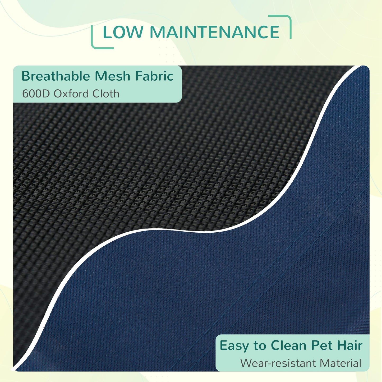 PawHut Raised Dog Bed Cat Elevated Lifted Puppy Pet Elevated Cot Portable Camping Basket â€“ Blue (Medium)