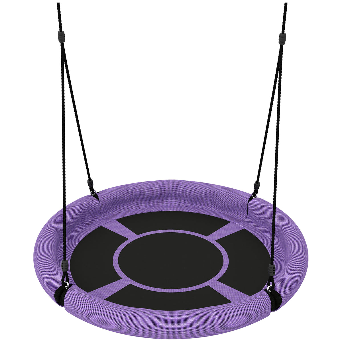 AIYAPLAY 100cm Diameter Nest Seat for Kids with Height Adjustable Hanging Ropes for Outdoor, Playground, Garden, Purple Default Title