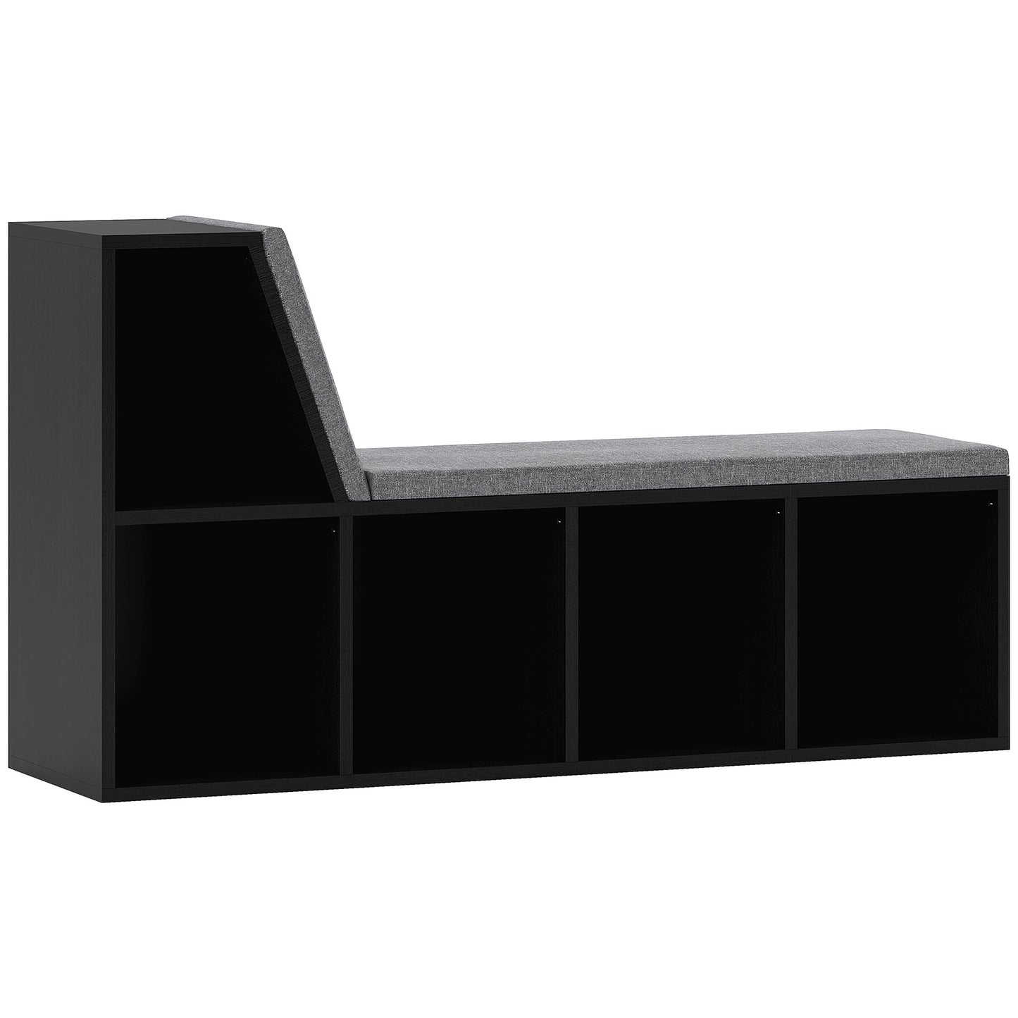 HOMCOM 2 Tier Modern Bookcase Bookshelf with Removable Cushions for Living Room