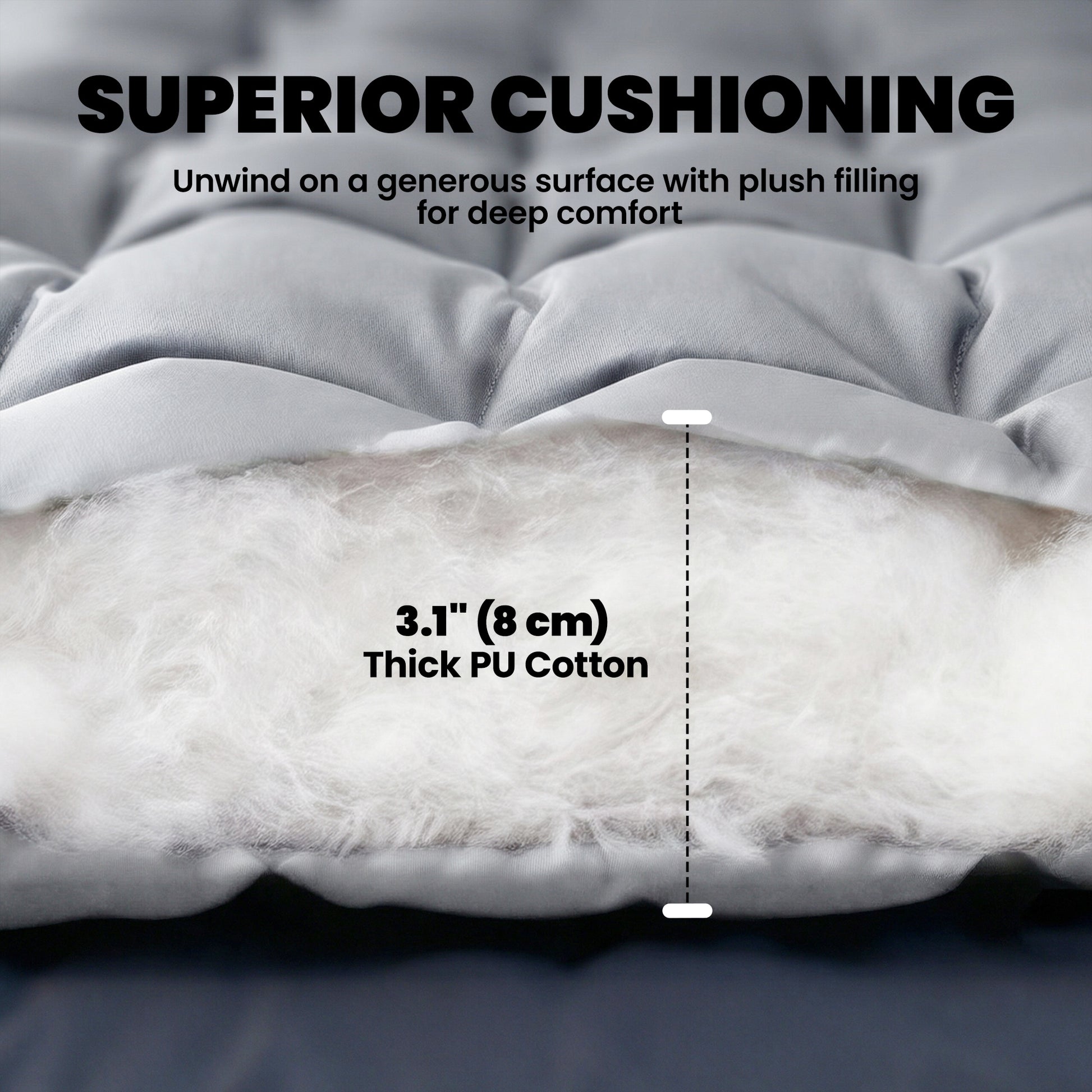 Outsunny Sleeping Mat, Foldable Camping Mattress Pad with Elastic Straps, Light Grey