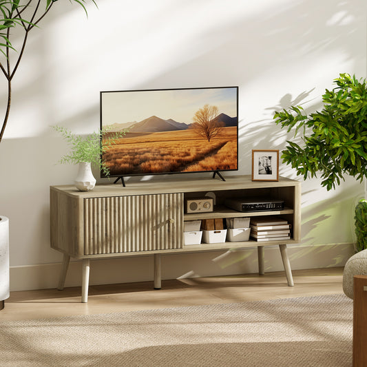 HOMCOM TV Stand Cabinet for TVs up to 55" - Oak