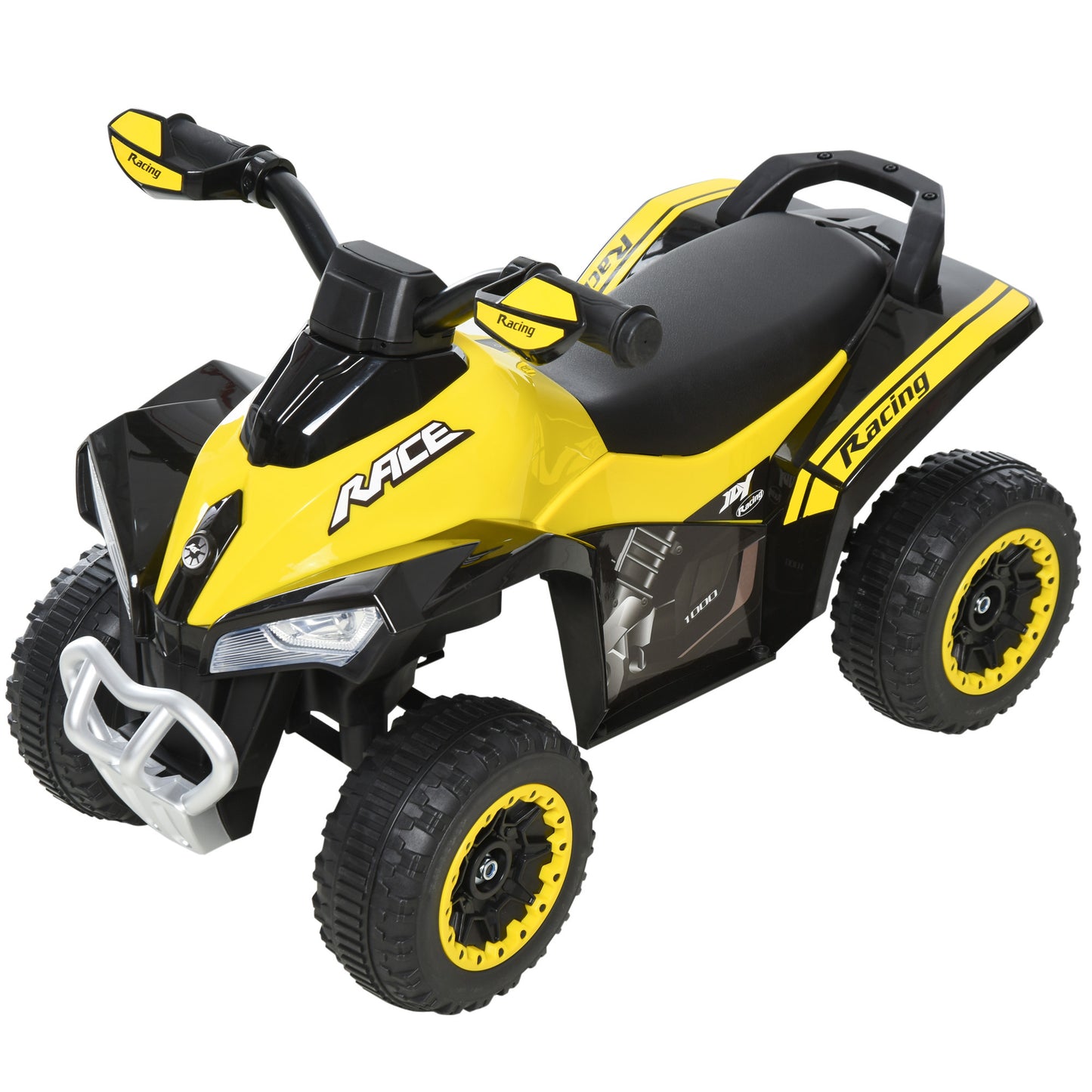 HOMCOM No Power Ride on Car Toddler Kids Walker Foot To Floor Slider w/ Music Lights for 18 - 36 Months Yellow