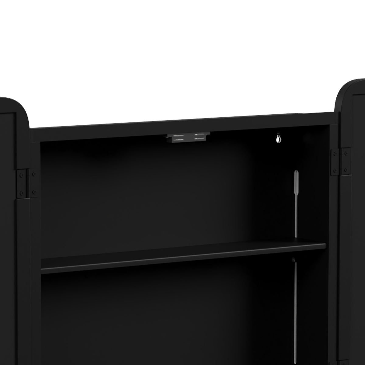 HOMCOM Bathroom Medicine Mirror Cabinet, Bathroom Wall Cabinet with Storage, Magnetic Doors and Adjustable Shelf, Black