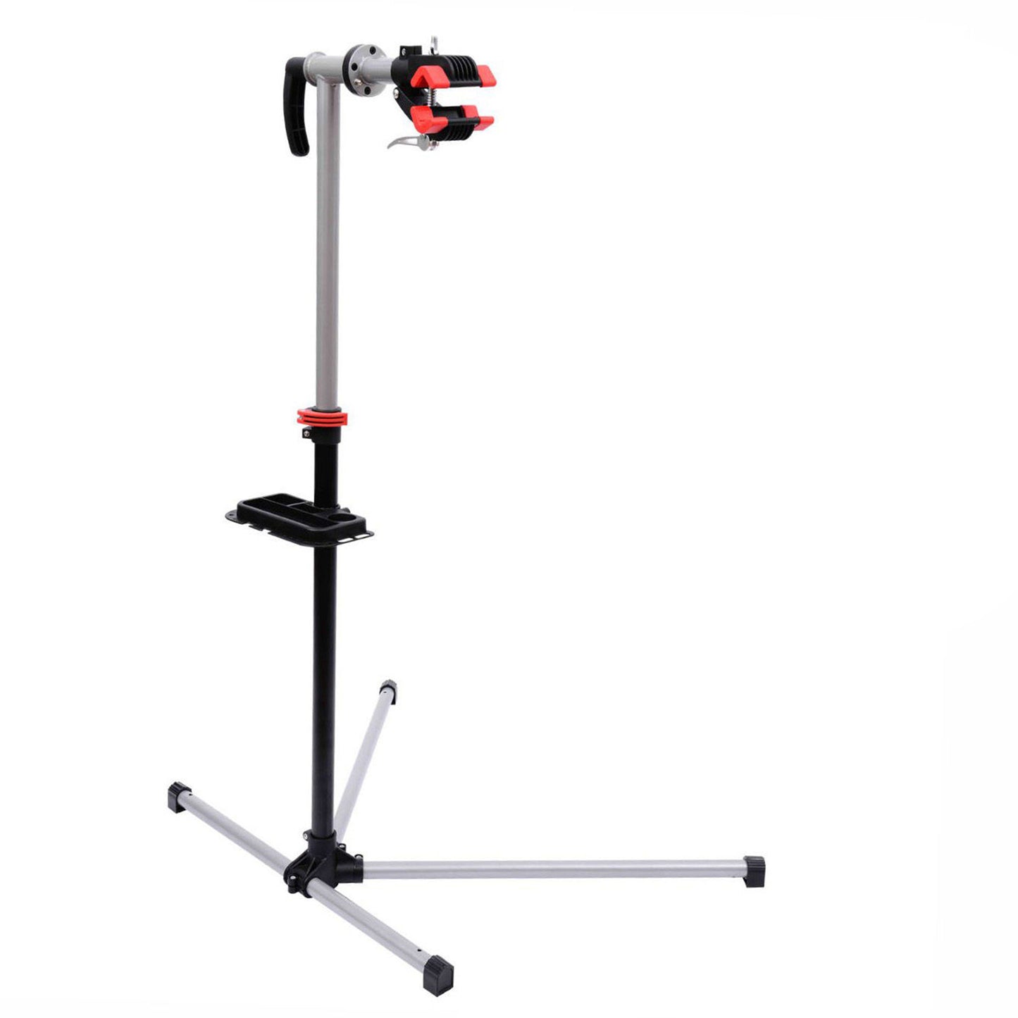 HOMCOM Bike Repair Stand Workstation, Bicycle Maintenance Workstand, Height Adjustable, with Tool Tray & 360Â° Rotating Adjustable Clamp for Home Mechanic Workshop
