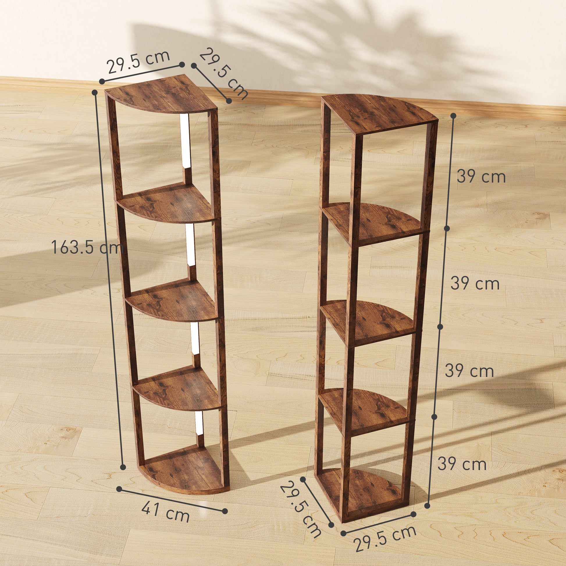 HOMCOM 4-Tier Corner Floor Lamp