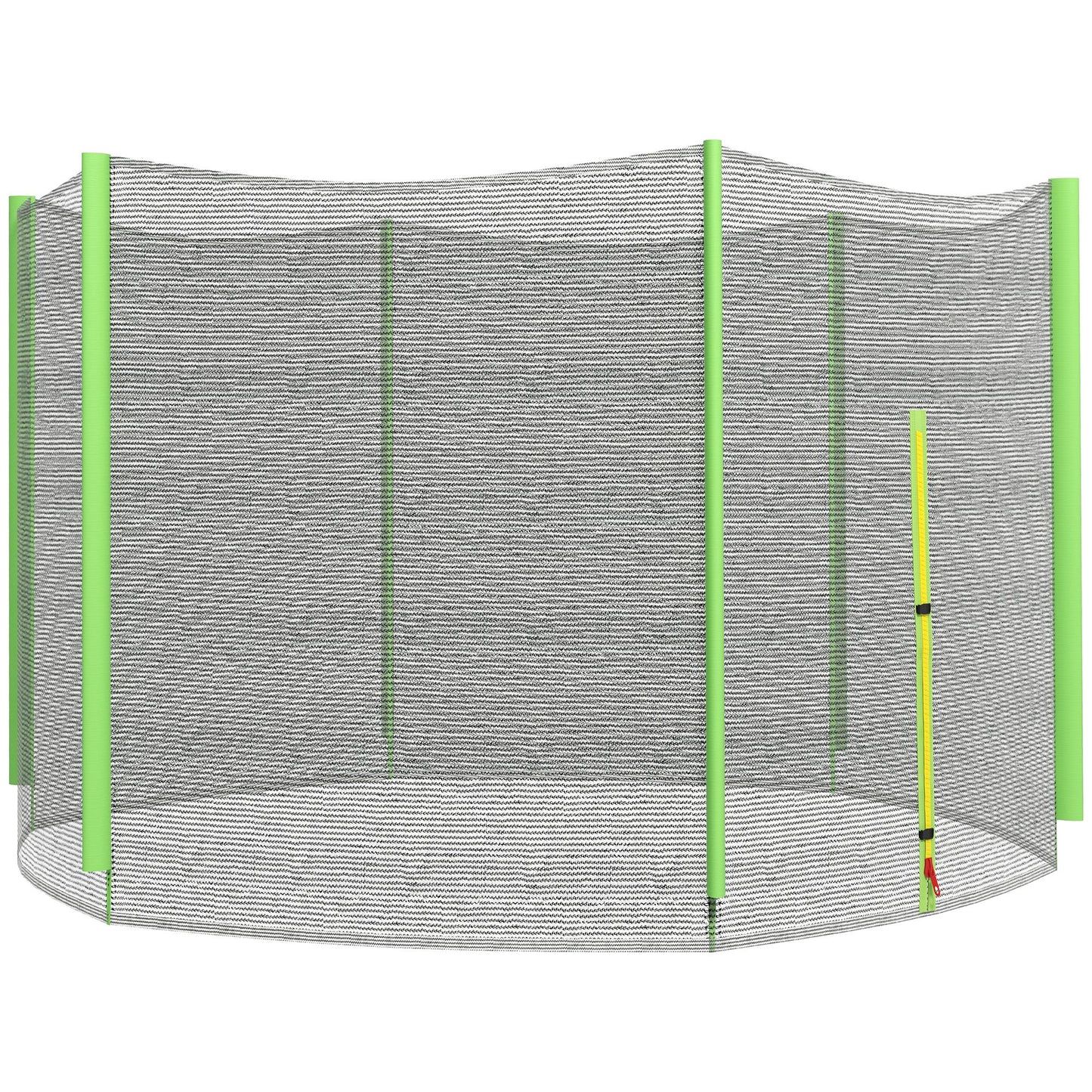 SPORTNOW 8ft Trampoline Net Replacement with 6 Plastic Pole Covers, Weather-Resistant Trampoline Netting Replacement with Zipped Entrance, Poles Not Included, Green Default Title