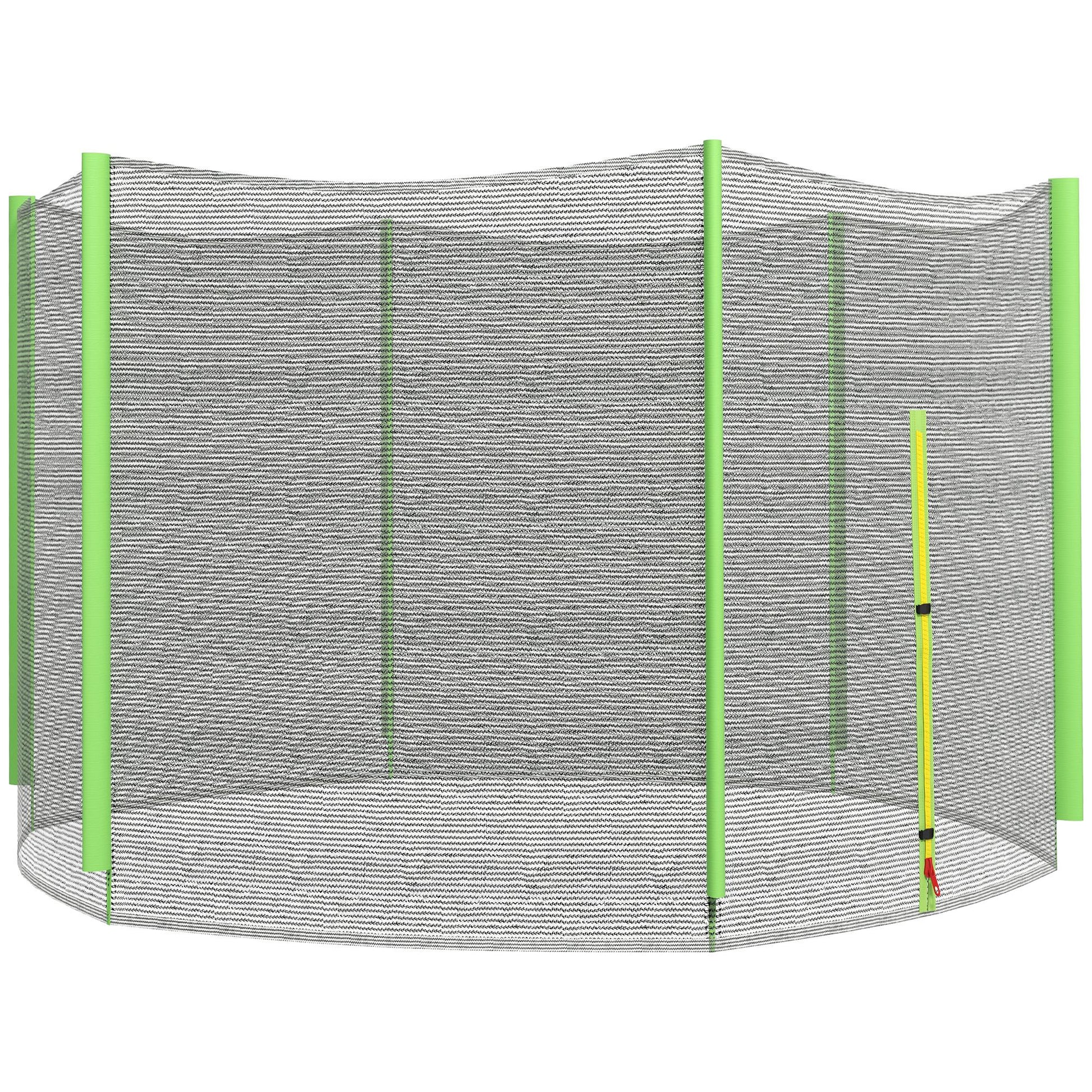 SPORTNOW 8ft Trampoline Net Replacement with 6 Plastic Pole Covers, Weather-Resistant Trampoline Netting Replacement with Zipped Entrance, Poles Not Included, Green Default Title