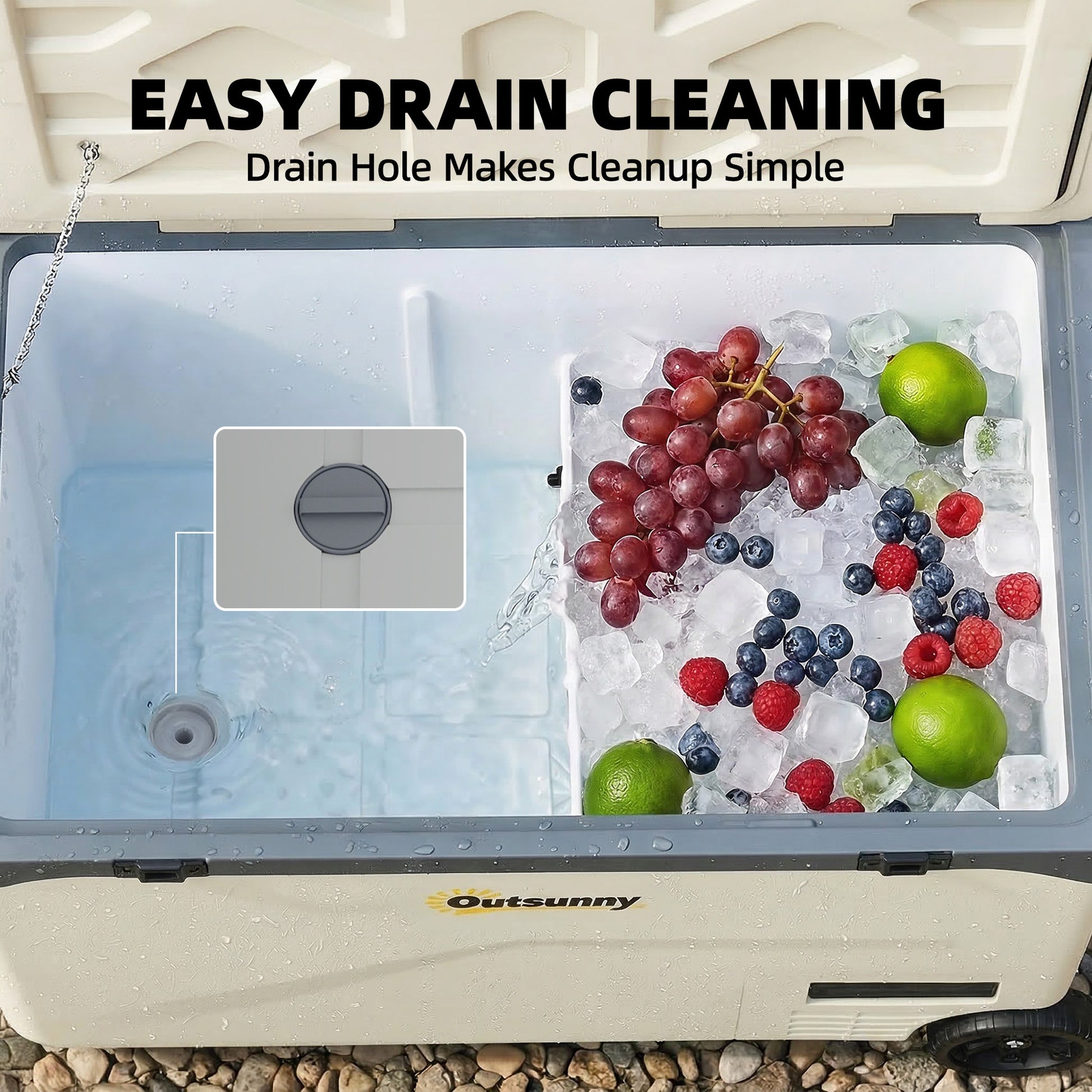 Outsunny 42.5L Compressor Car Fridge Freezer, Camping Refrigerator with App Control, 20â„ƒ-20â„ƒ