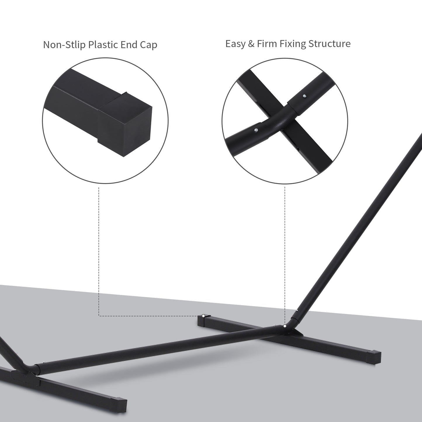 Outsunny 3.6m Extra-long Universal Hammock Stand Metal Frame Garden Camping Picnic Outdoor Patio Replacement â€“ Stand Only