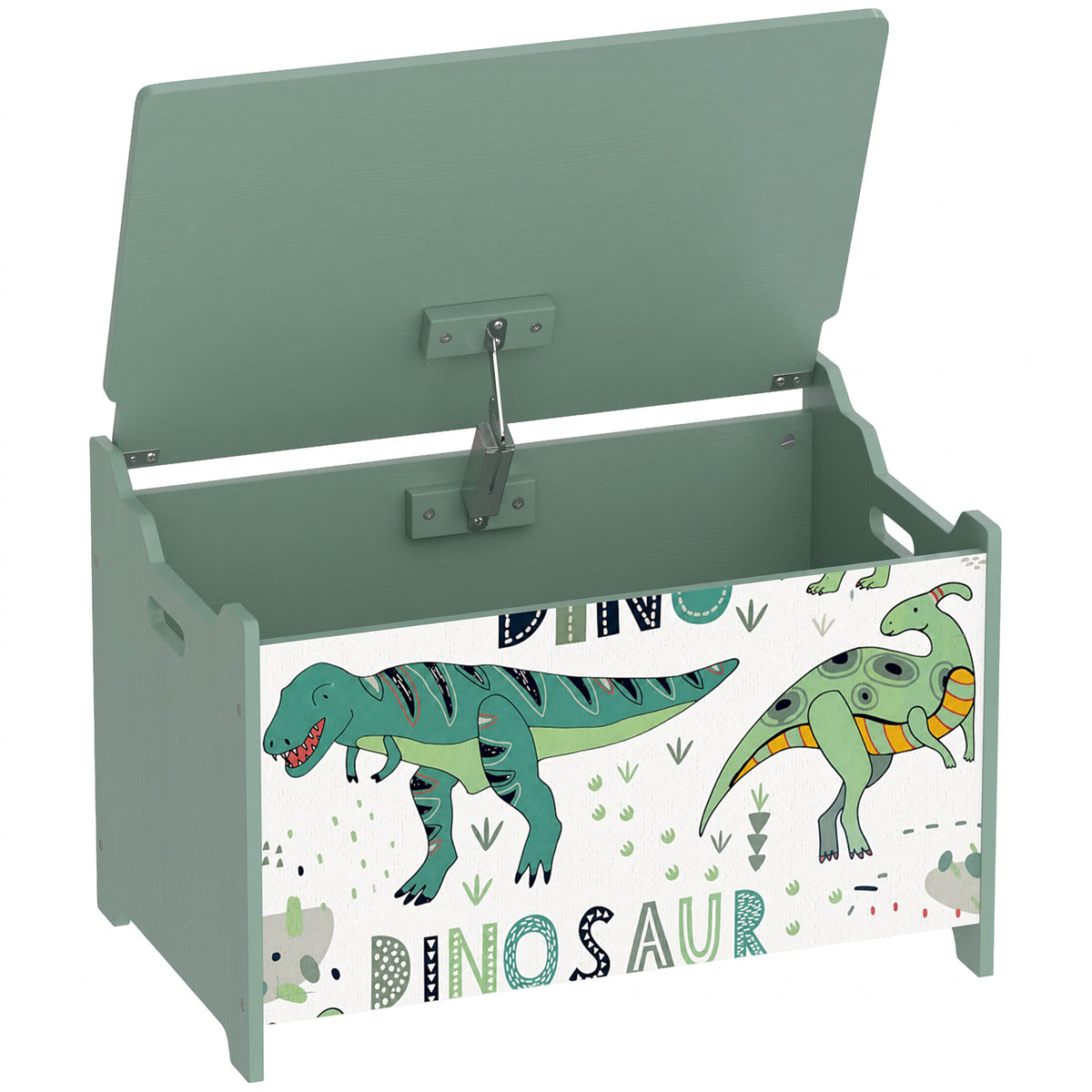 AIYAPLAY Storage Chest, Wooden Toy Chest with Lid, Flip-Top, Security Hinges and Anti-Pinch Design for Kids, Green Default Title