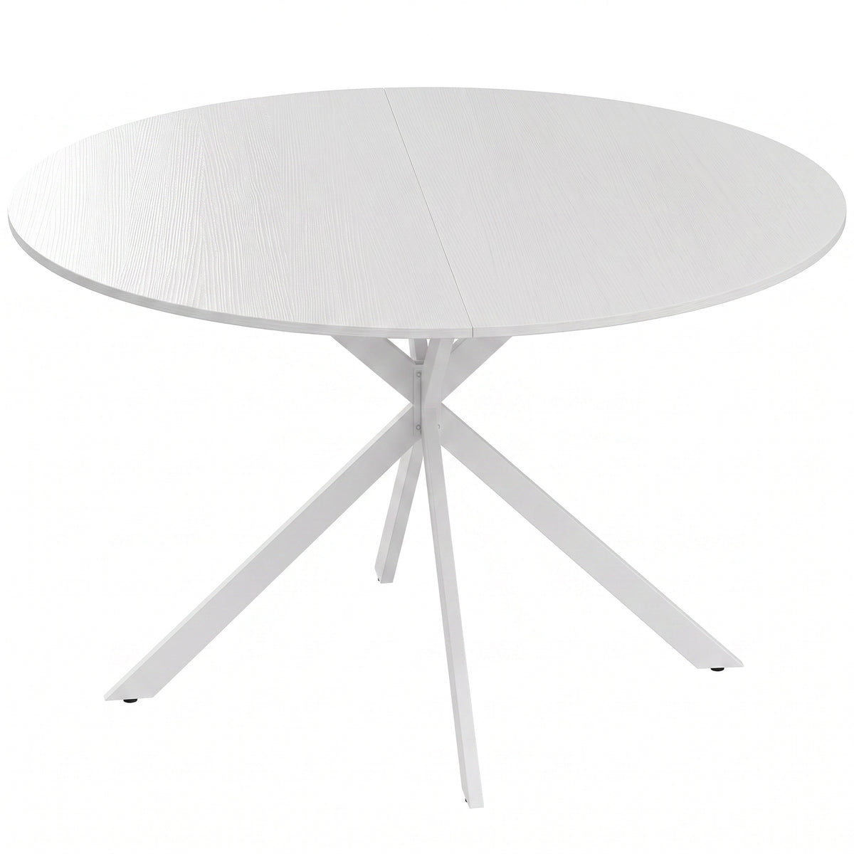 HOMCOM Dining Table for 4, 120 cm Industrial Kitchen Table with Wood Effect Tabletop and Steel Legs, White Default Title