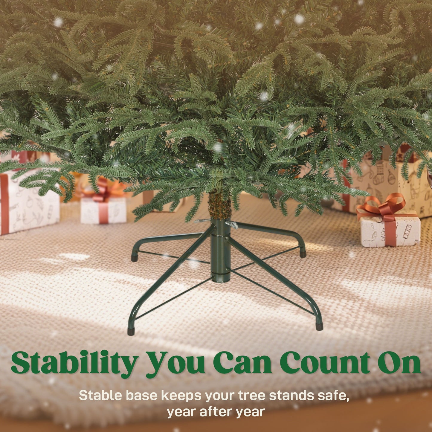 HOMCOM 7 ft Full Spruce Christmas Tree with Realistic Dense Tips, Easy Assembly - Green