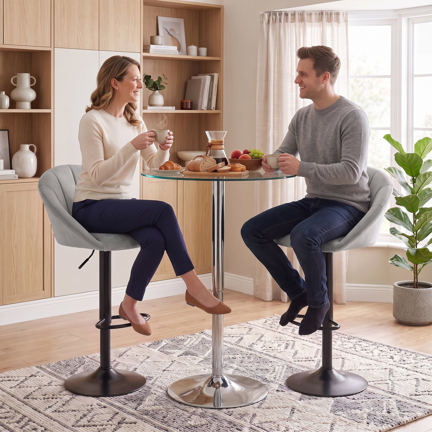 HOMCOM stool counter backs