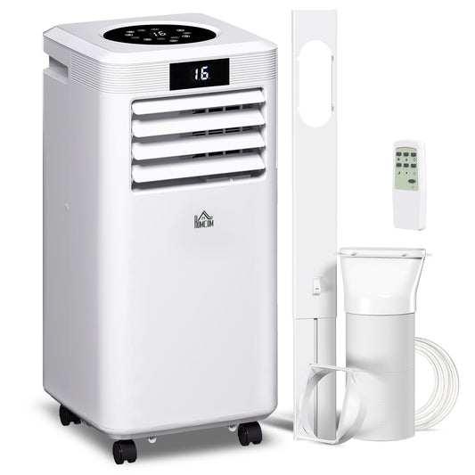 HOMCOM 10000 BTU Air Conditioning Unit, 3-in-1 Portable Air Conditioner, Dehumidifier, Cooling Fan with Remote Control, Digital Display, 2 Speeds, 24H Timer, Window Venting Kit, 22mÂ²