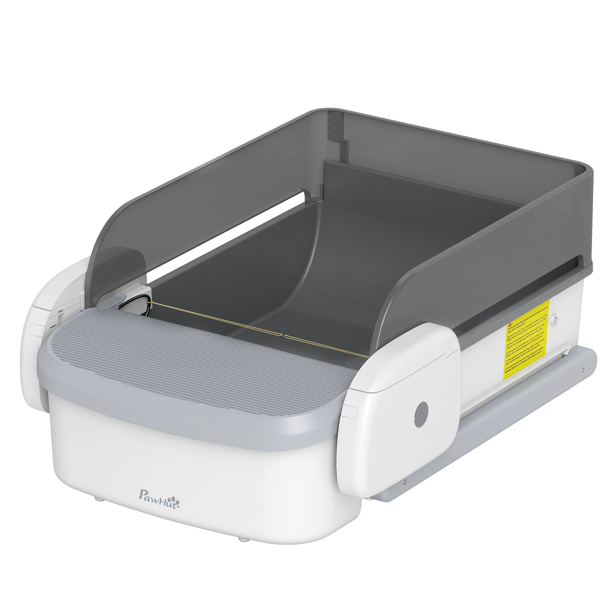 PawHut Self Cleaning Cat Litter Tray, Open-Top Automatic Litter Box with APP Control, Clumping Rake, 10L Waste Bin Default Title