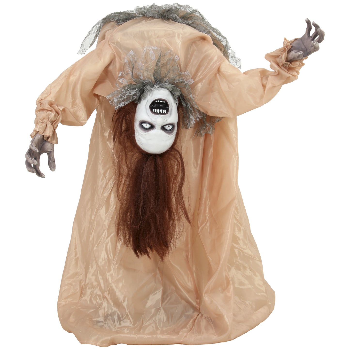 HOMCOM Animated Halloween Ghost, Halloween Animatronics with Creepy Screams, Glowing Eyes, Sound/Touch Activated