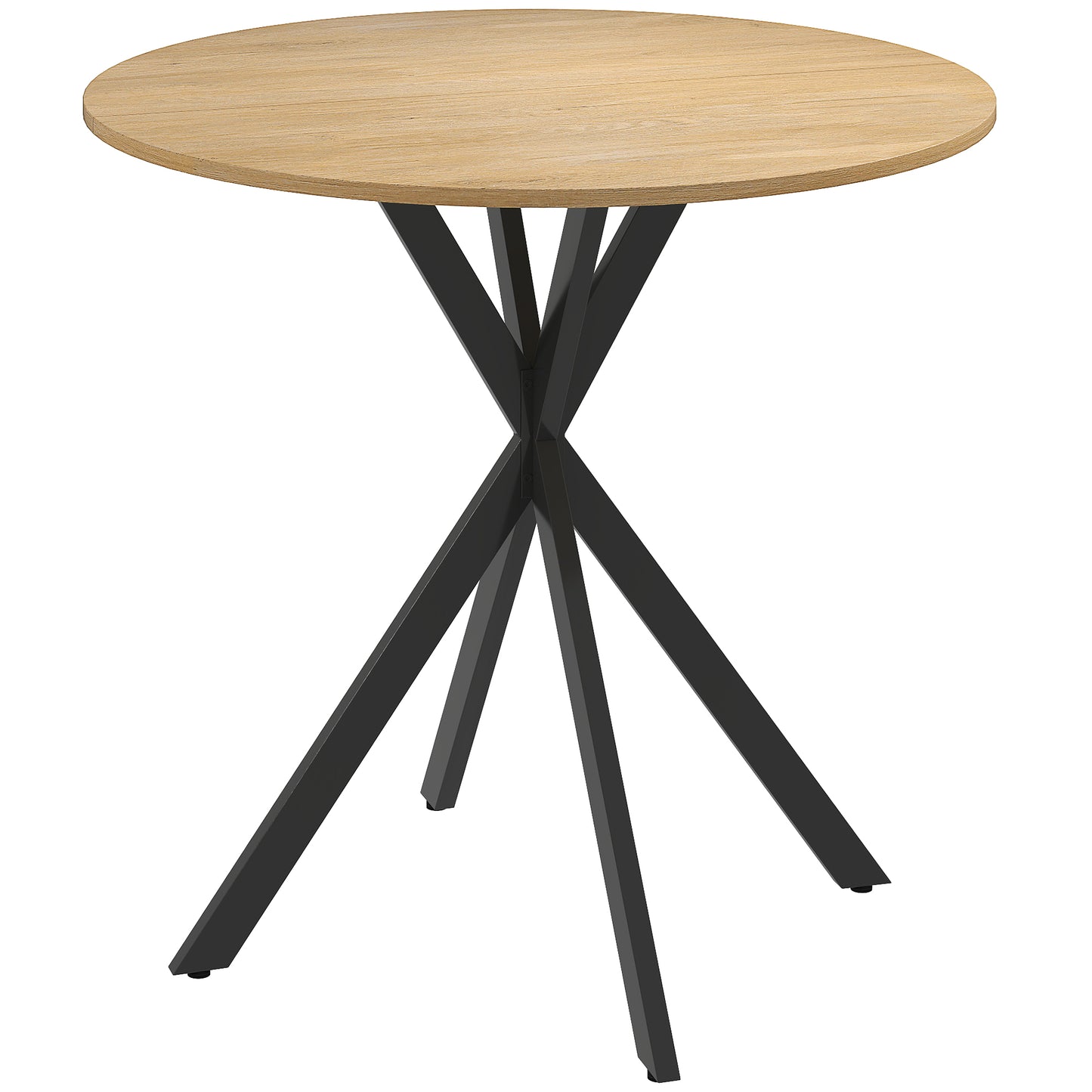 HOMCOM 80cm Industrial Round Dining Table - White Oak Default Title
