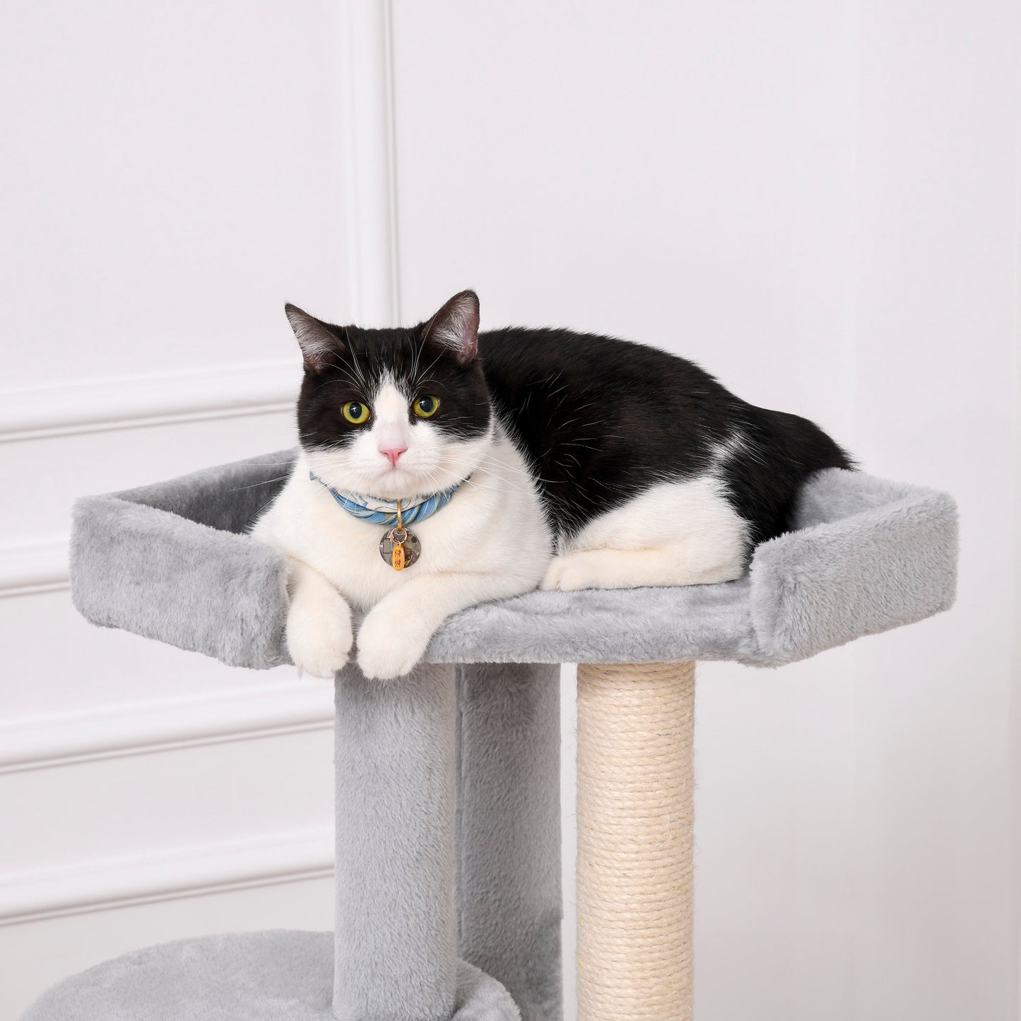 PawHut Cat Tree for Indoor Cats Kitten Tower Multi-level Activity Centre Pet Furniture with Scratching Post Condo Hanging Ropes Plush Perches Grey