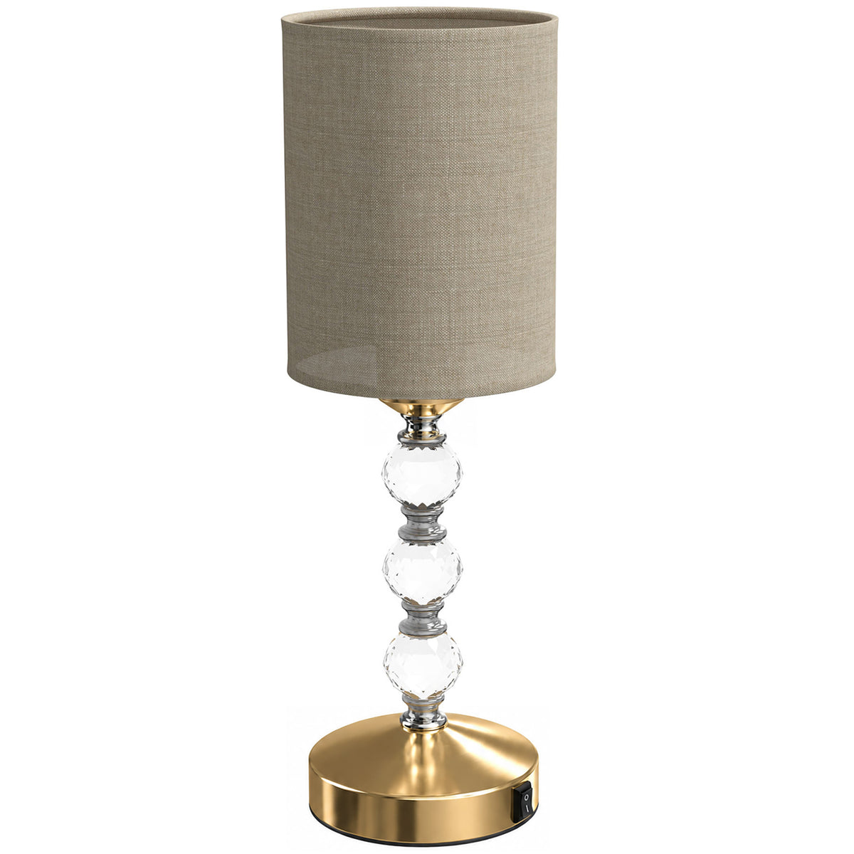 HOMCOM Bedside Lamp, Modern Crystal Decoration Table Lamp with PVC shade, USB A+C Charging Ports, Bulb Not Included, Gold Tone Default Title
