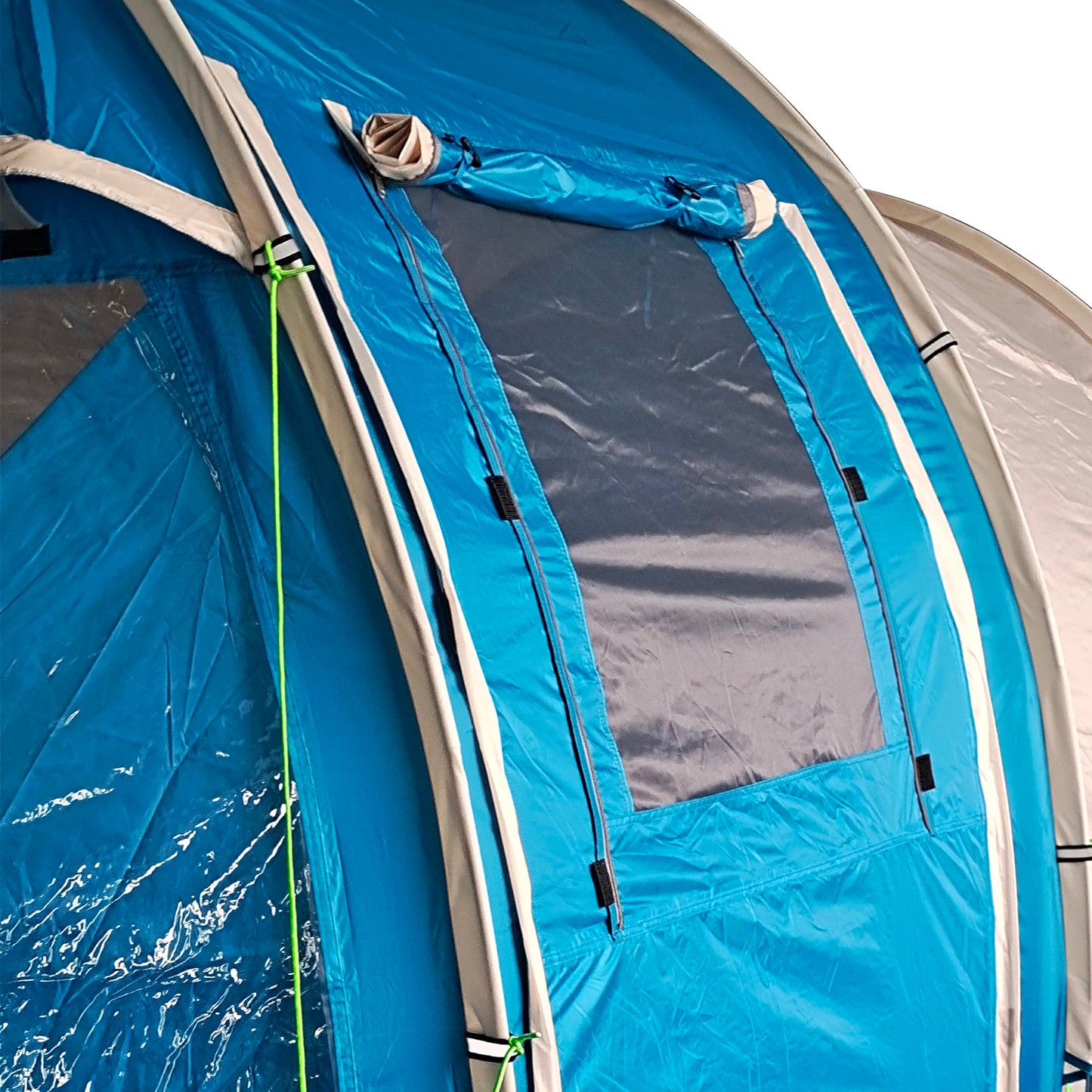 Outsunny 3-4 Man Tunnel Tent, Two Room Camping Tent with Windows, Portable Carry Bag, for Fishing, Hiking, Sports, Festival - Blue
