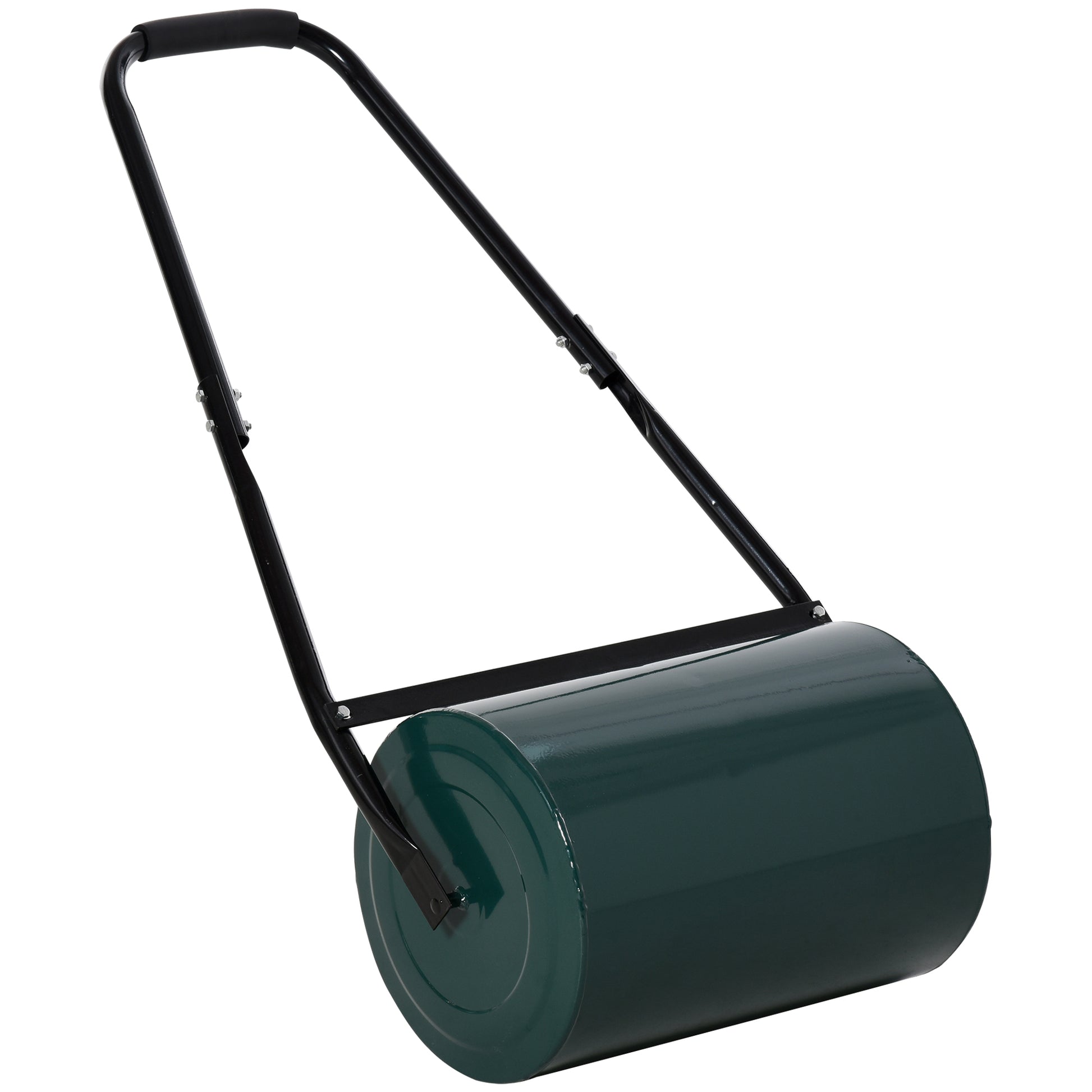 Outsunny 30 L Heavy Duty Water Or Sand Filled Î¦30cm Garden Steel Lawn Roller Drum - Dark Green
