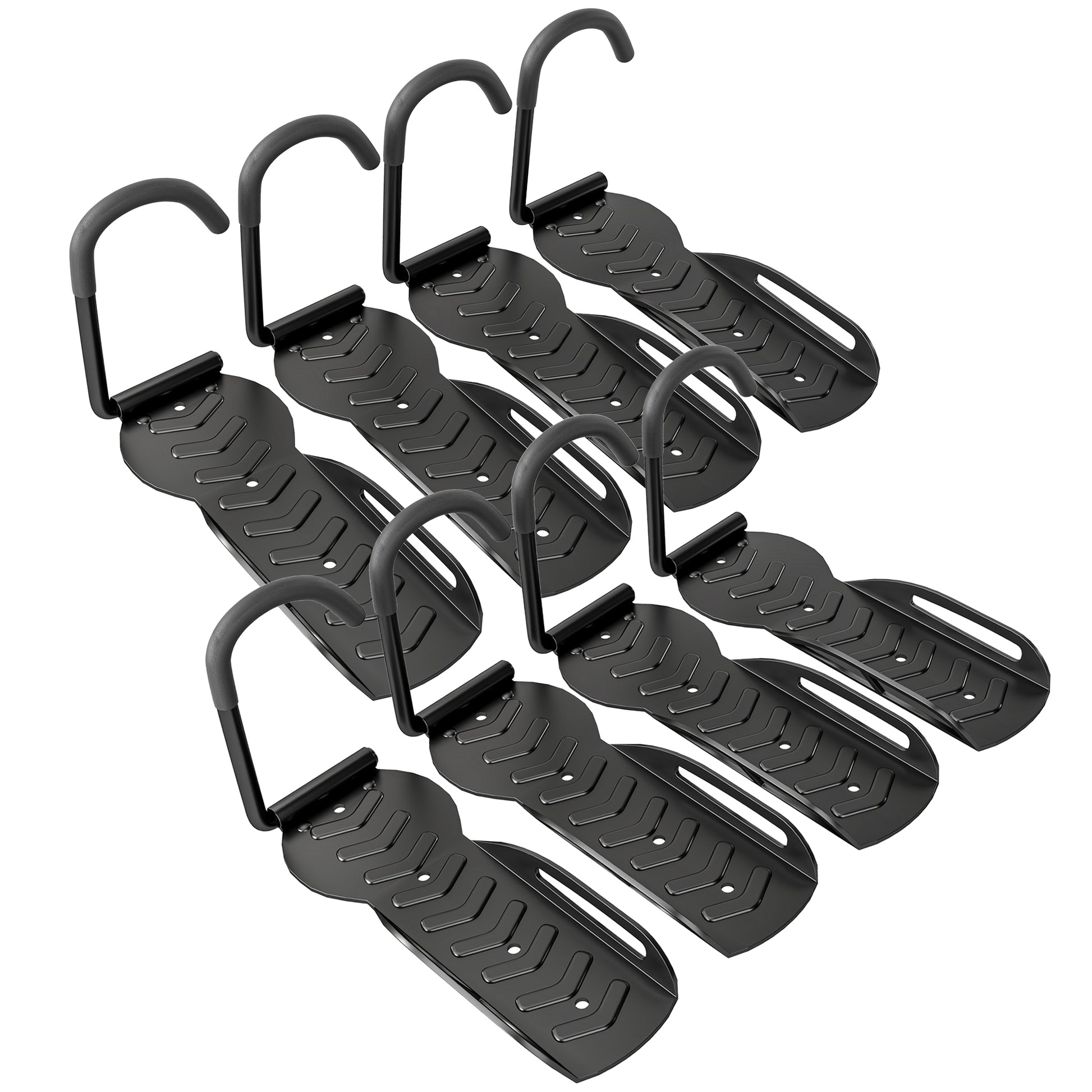 SPORTNOW 8 Pack Bike Rack, Wall Mounted Bicycle Hanger Hook, Foldable Garage Bike Wall Rack, Bicycle Storage Holder for Indoor Outdoor Use