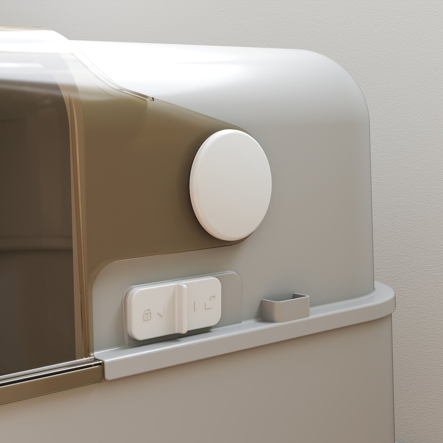 PawHut XXL Stainless Steel Cat Litter Tray, Enclosed Cat Litter Box with 90Â° Flip Cover, Double Doors, Scoop, Easy Clean, Grey