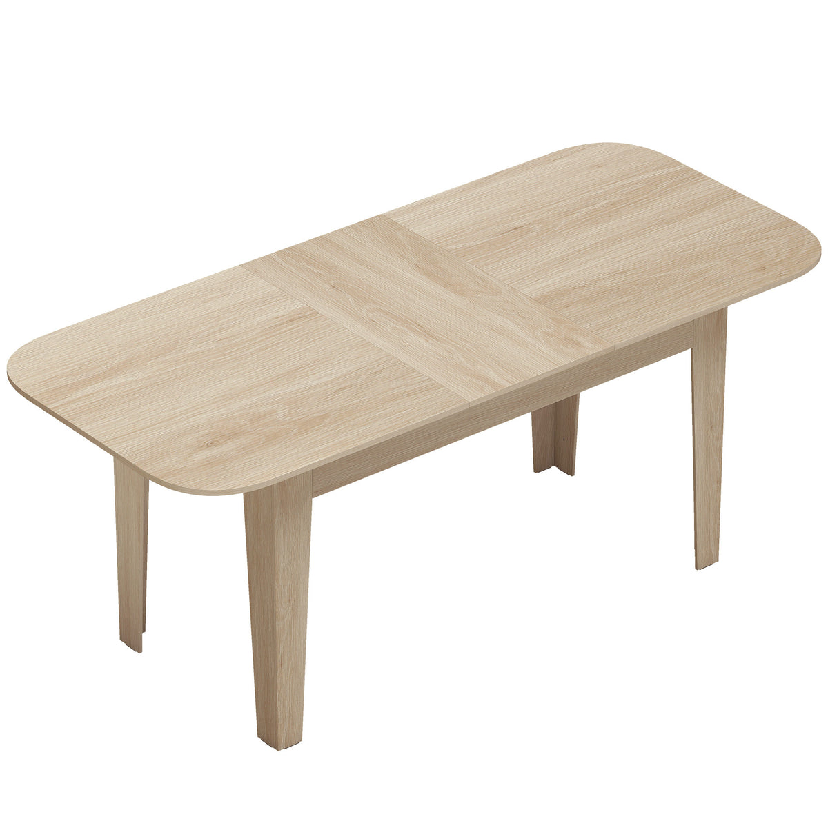 HOMCOM Extendable Oval Dining Table for 4-6, Modern Expandable Kitchen Table, Round Edges, Oak Default Title