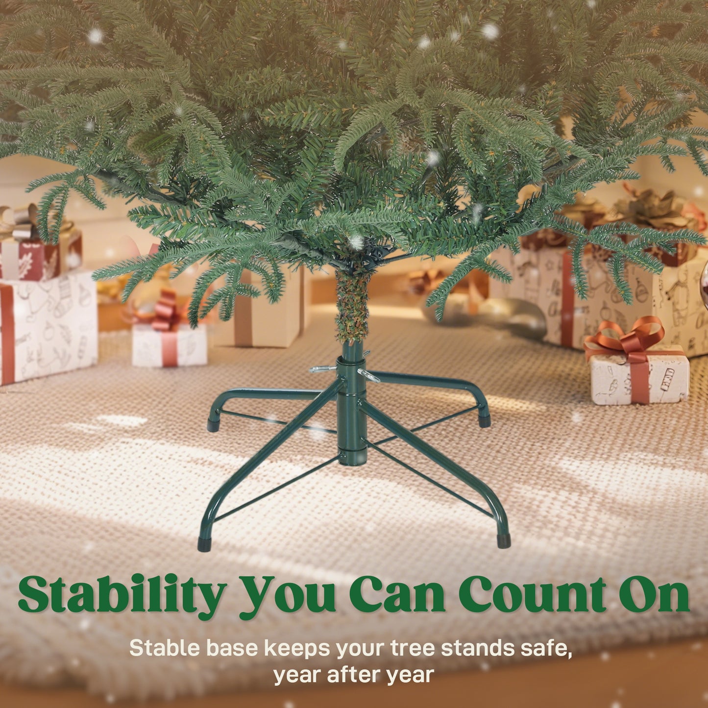 HOMCOM 5 ft Full Spruce Christmas Tree with Realistic Dense Tips, Easy Assembly - Green