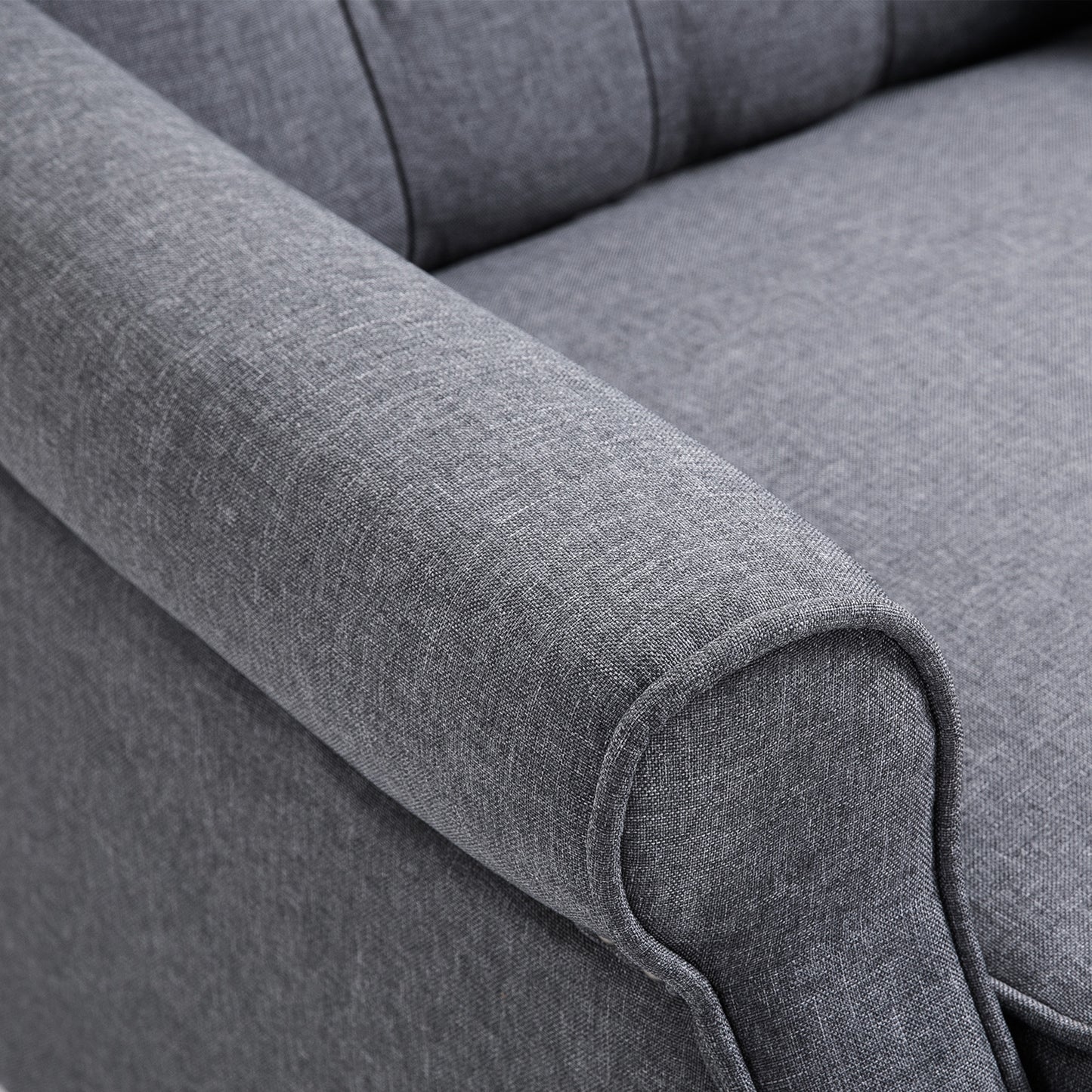 HOMCOM Recliner Armchair, Vintage Reclining Chair with Nail Head Trim, Wingback Chair with Button Tufted Back and Footrest, for Living Room, Grey