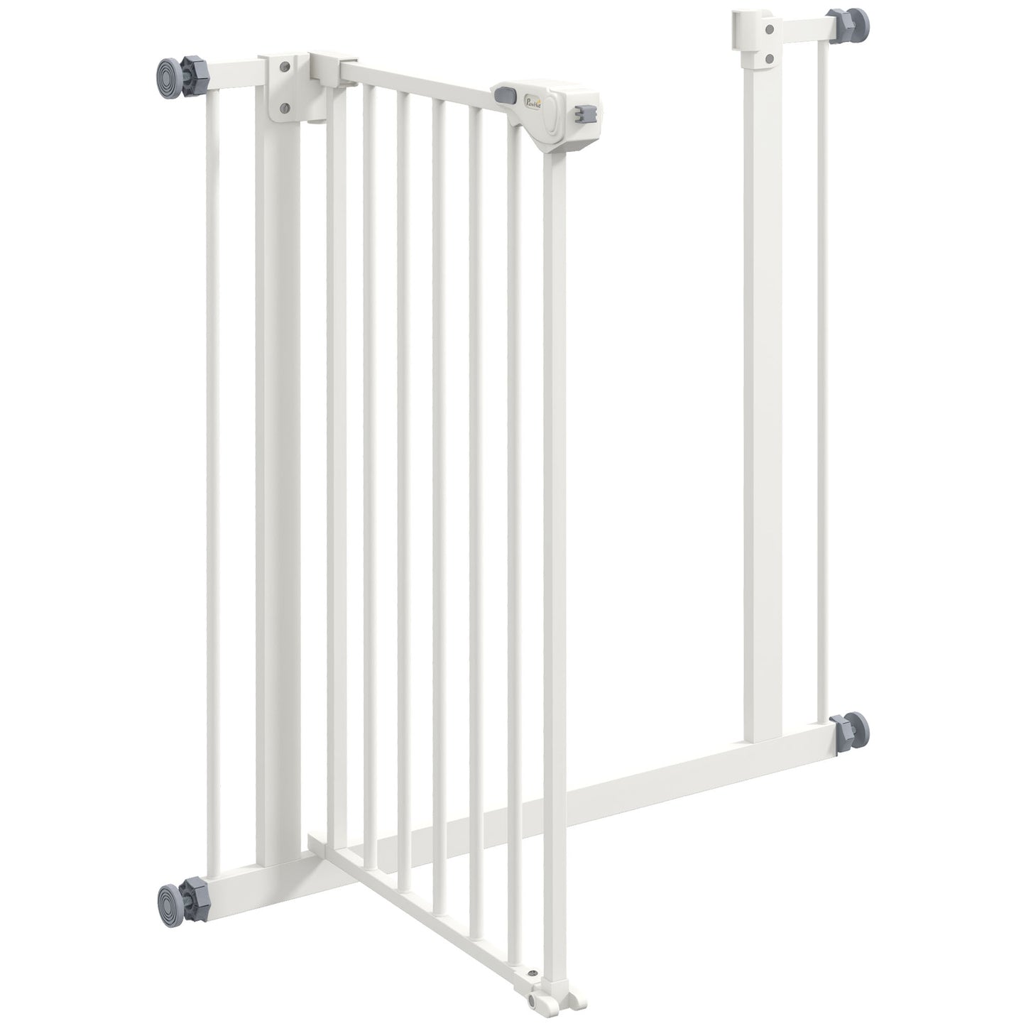 PawHut Adjustable Safety Gate w/ One Extensions, Four Adjustable Screws, White