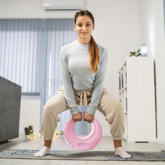 SPORTNOW 12kg Kettlebell, Kettle Bell with Wide Handle for Home Gym, Weight Lifting, Strength Training, Pink