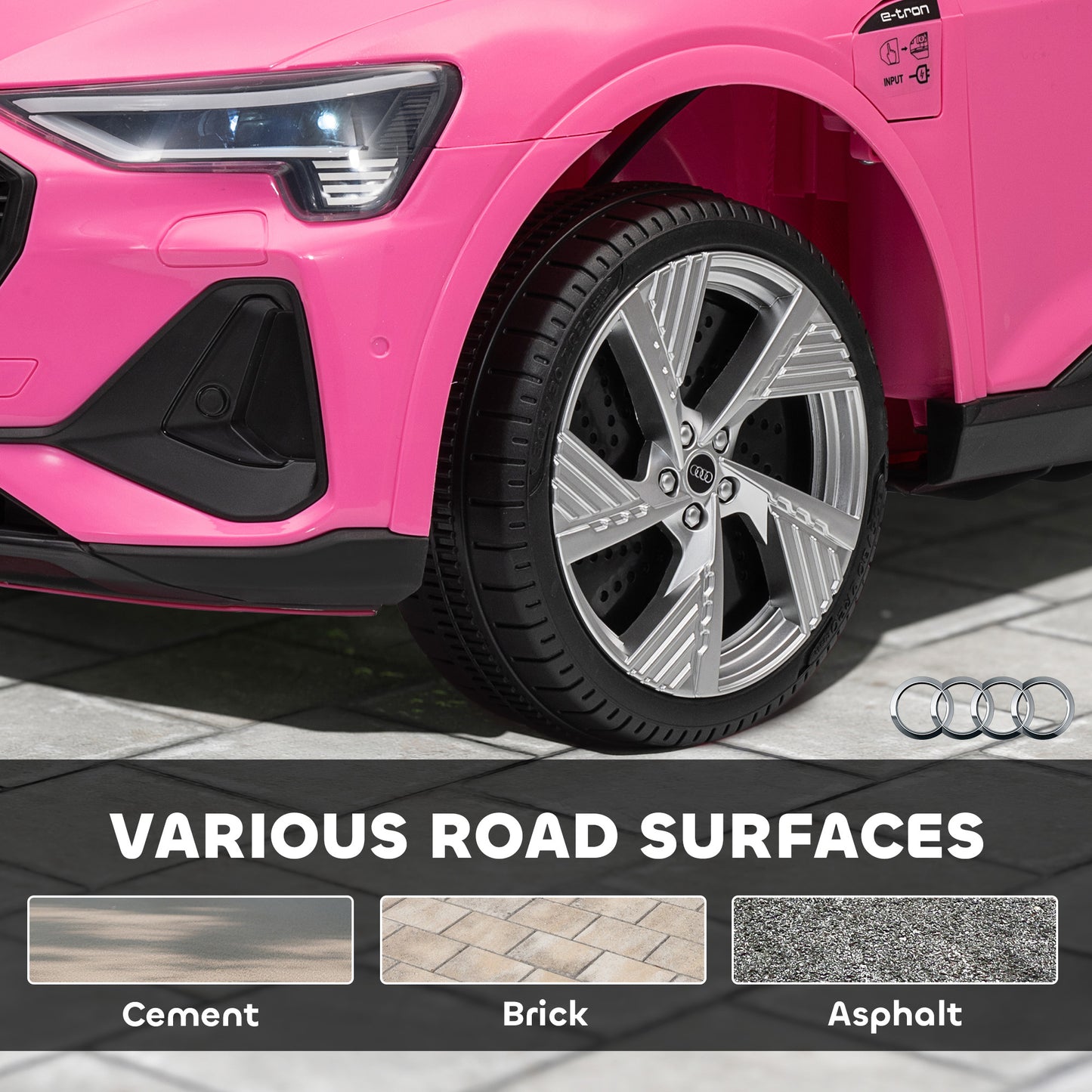 HOMCOM 12V Kids Electric Ride on, Electric Car for Kids with Parental Remote, Music, Lights, Suspension Wheels, Pink