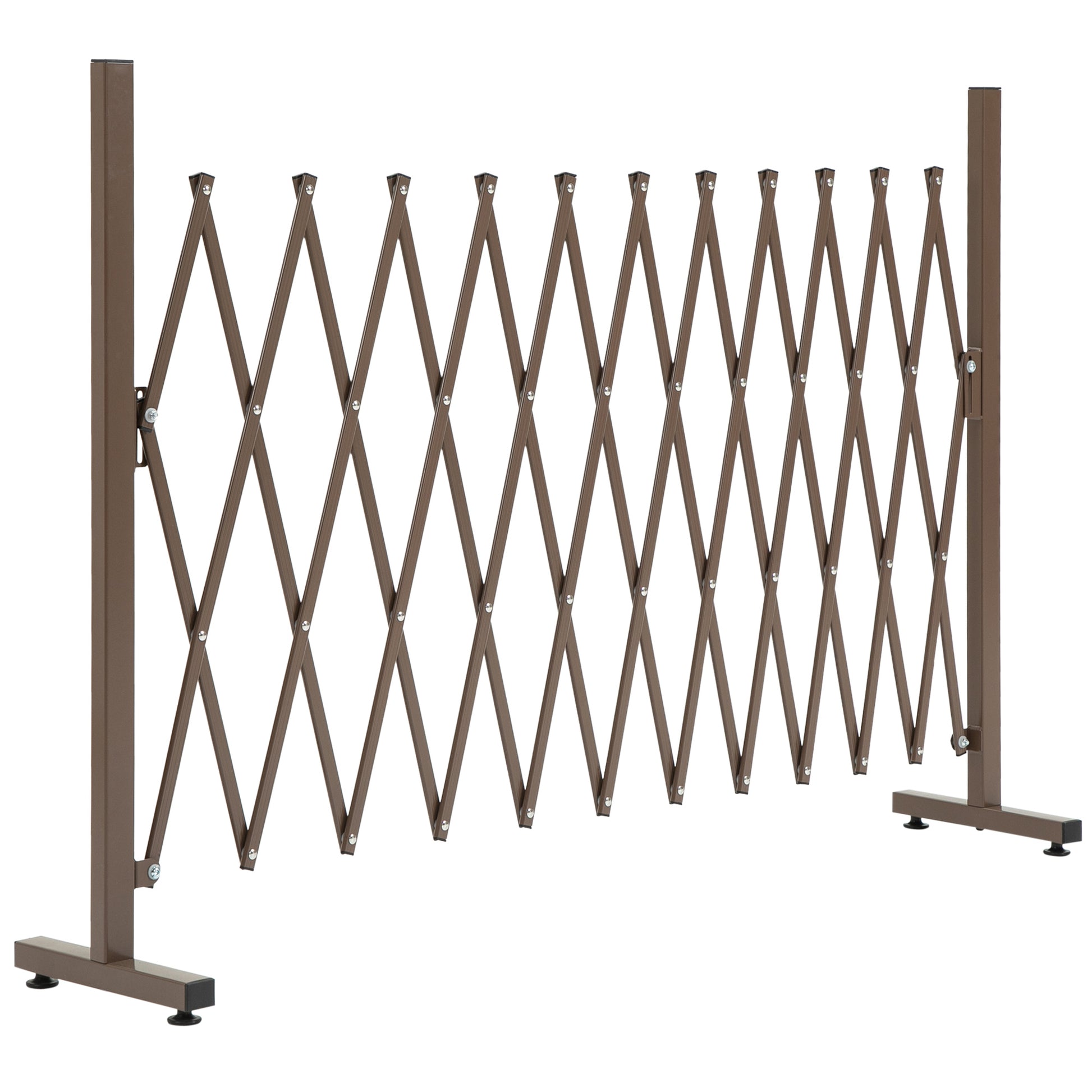 Outsunny Expanding Trellis Fence, Freestanding Movable Fence, Foldable Garden Screen Panel, 300 x 103.5 cm, Dark Brown