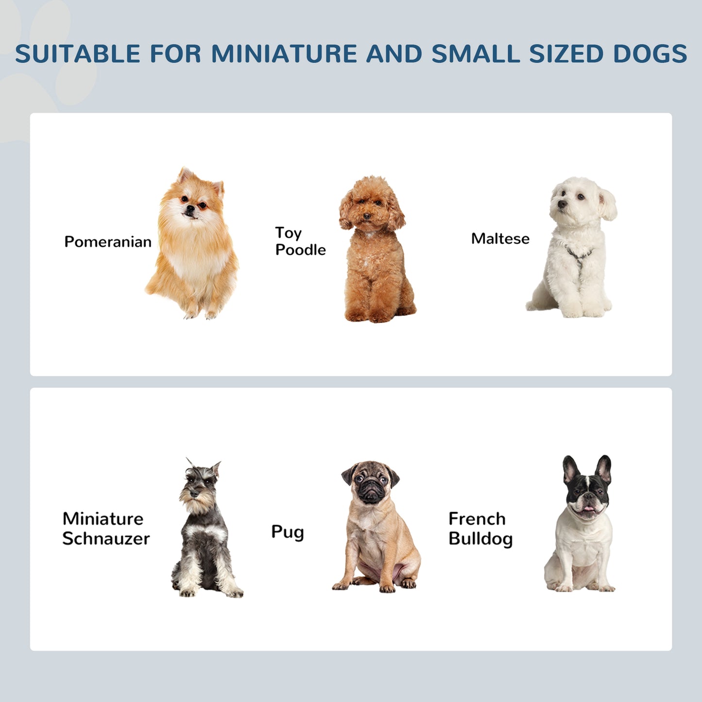 PawHut Raised Dog Feeding Bowls with Stand, Stainless Steel for  Extra Small and Small Dog, 44L x 24W x 15H cm - White