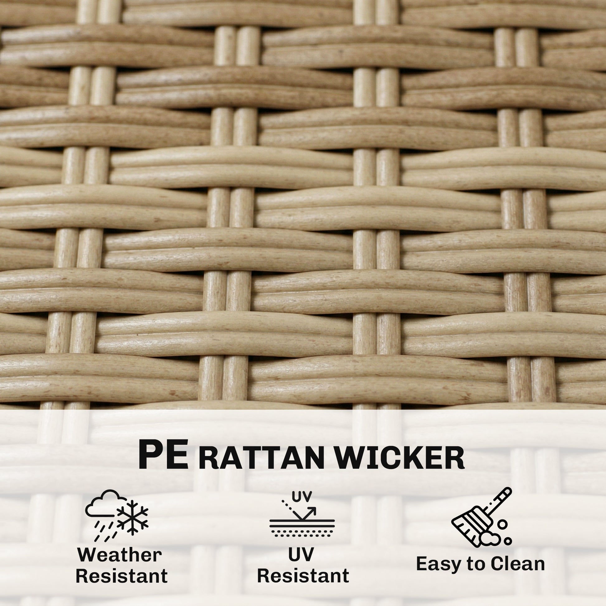 Outsunny 4 Seater Rattan Dining Set with Parasol, 6 Piece Garden Table and Stackable Chairs with Tempered Glass Tabletop