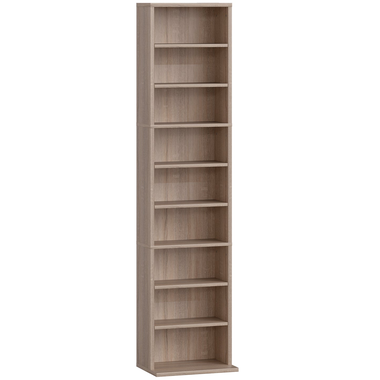 HOMCOM 260 Narrow CD Storage Unit - Natural Wood Finish Default Title
