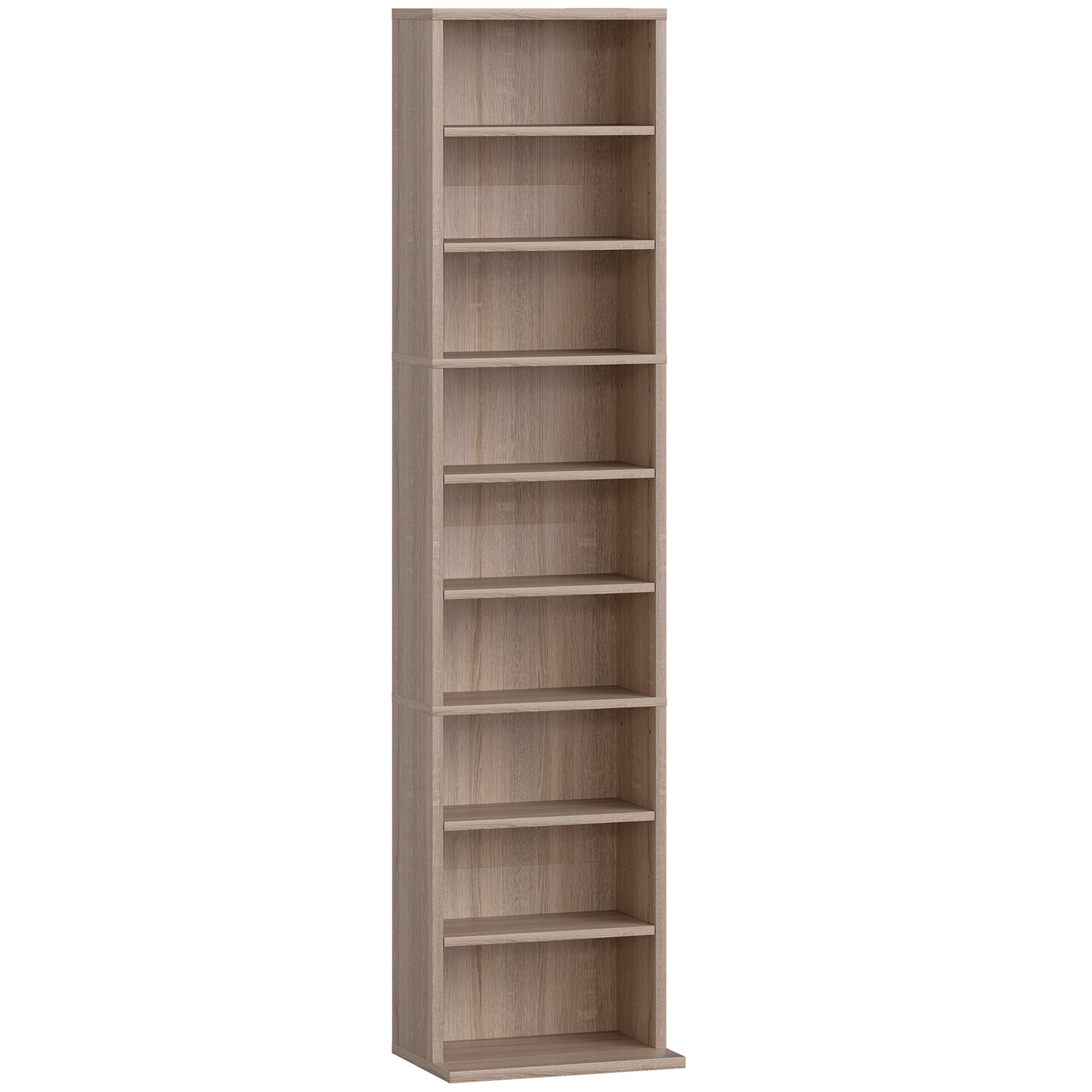 HOMCOM 260 Narrow CD Storage Unit - Natural Wood Finish Default Title