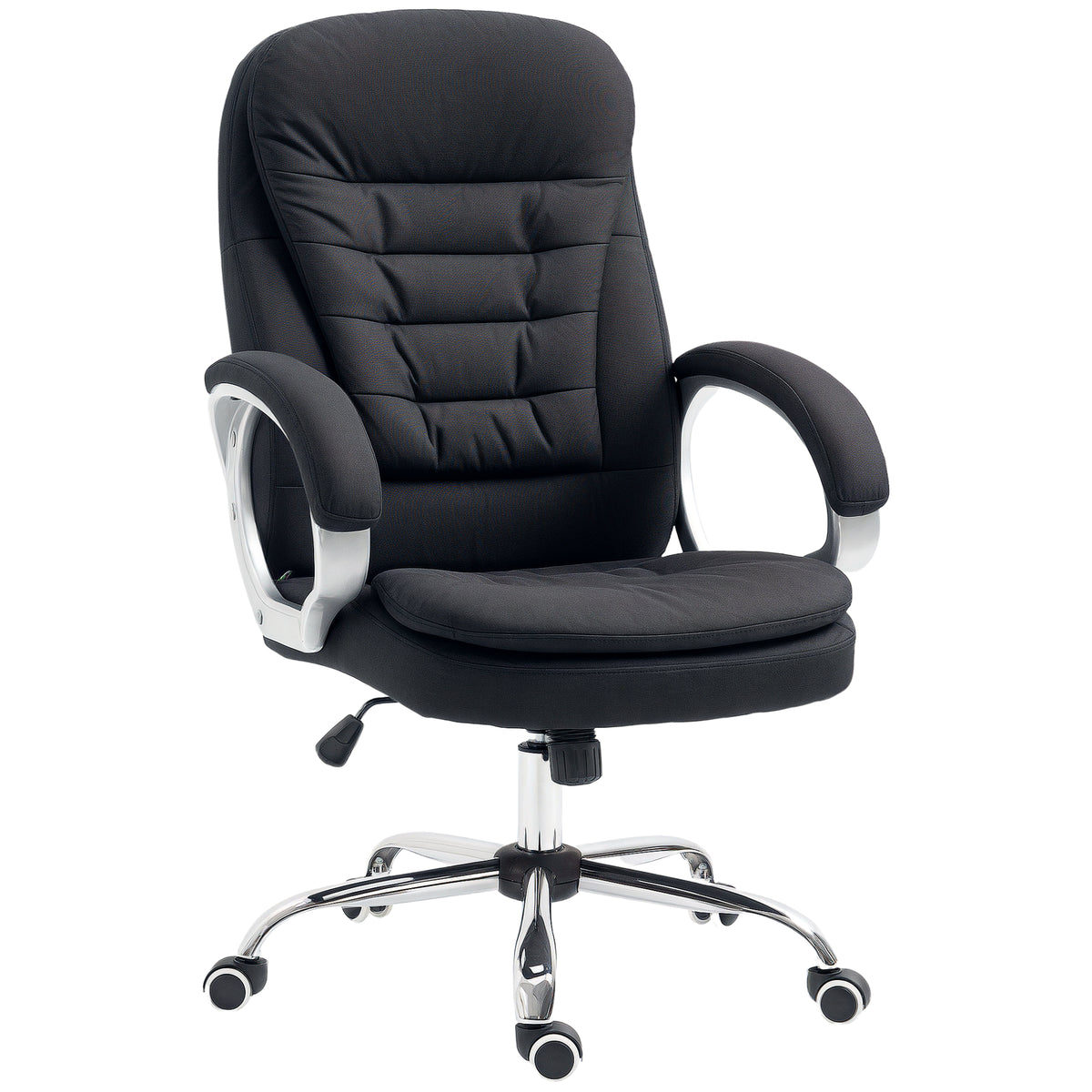 HOMCOM Office Chair Computer Chair Executive Office Chair with Height Adjustable, Comfortable Desk Chair for Home Office Fabric Black