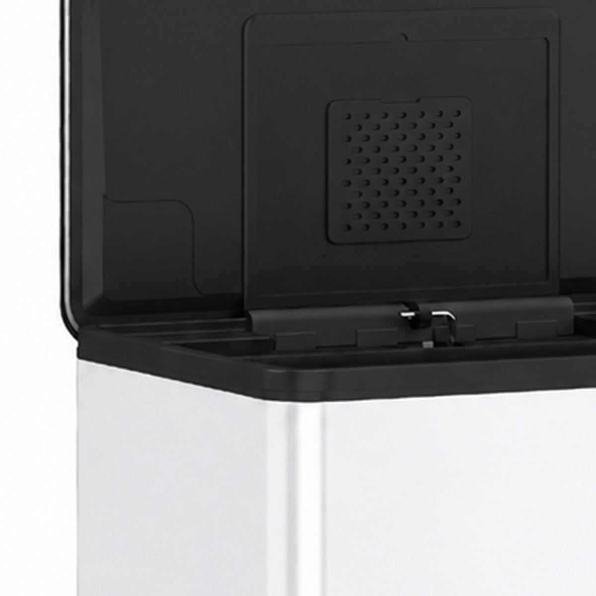 HOMCOM 45L Kitchen Bin, Pedal Bin with Soft-Close and Stay-Open Lid, Removable Inner Bucket, Odour Control for Kitchen, Office