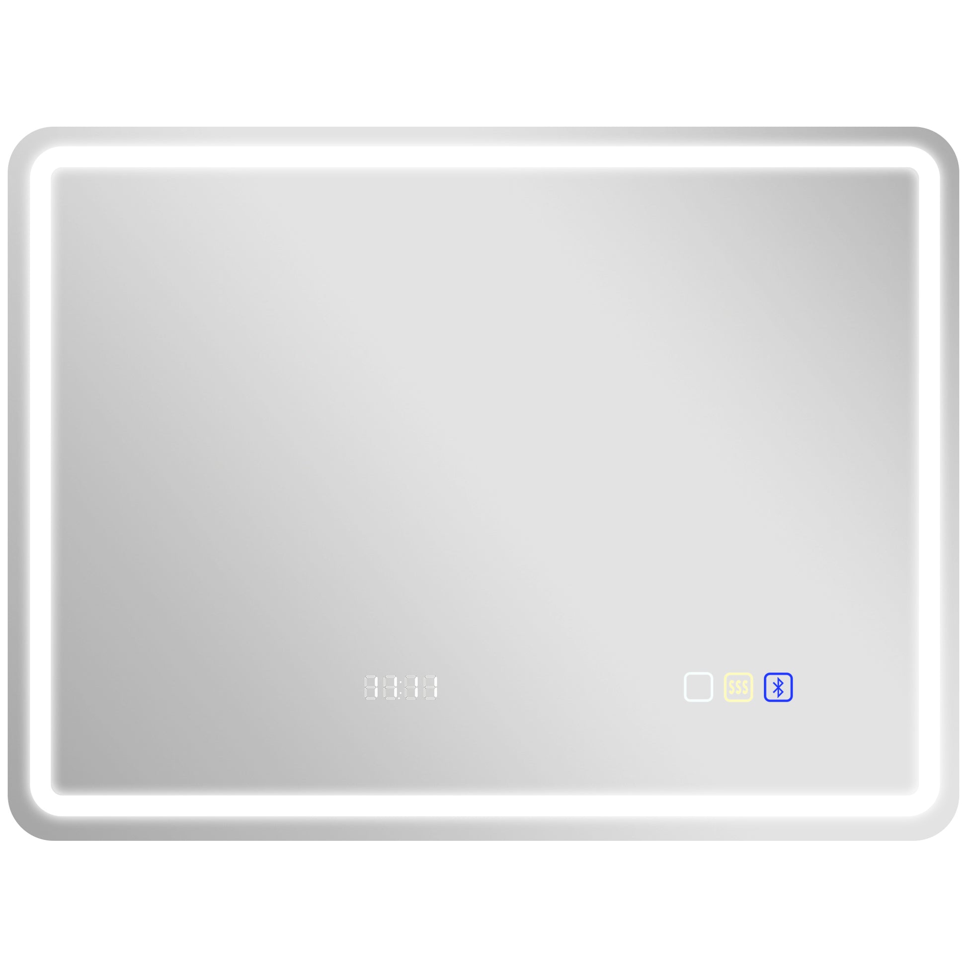 HOMCOM 80 x 60 cm Bluetooth Bathroom Mirror - Silver-Tone