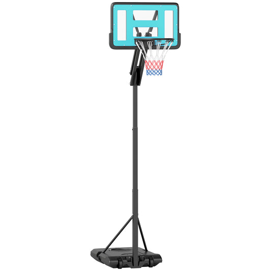 SPORTNOW Fully Adjustable Basketball Hoop Outdoor, 146-236cm Basketball Hoop and Stand with Weighted Base and Shatterproof Backboard, Portable on Wheels for Junior, Adults