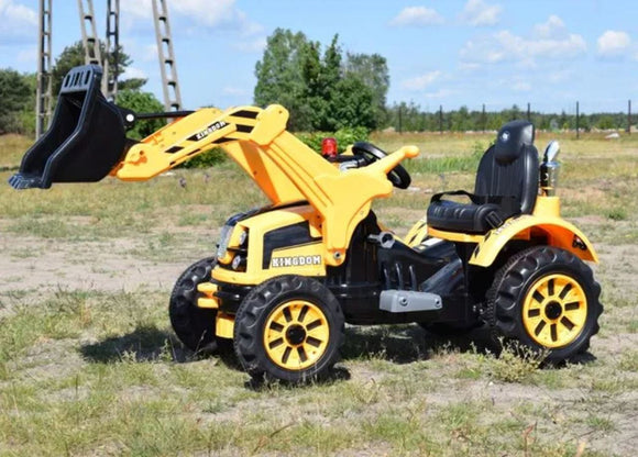 KINGDOM 12v Electric Tractor with Loader - Yellow