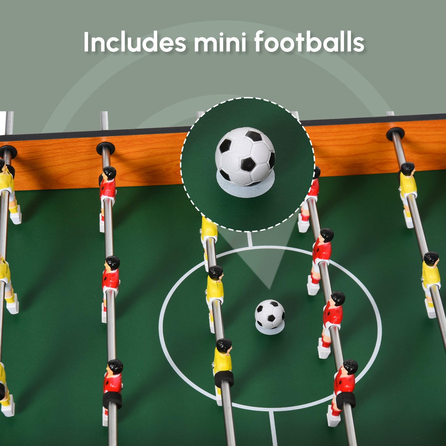 HOMCOM Football Table Heavy Duty 84.5cm for Arcades, Pub, Game Room, 8 Rods, 2 Foosballs