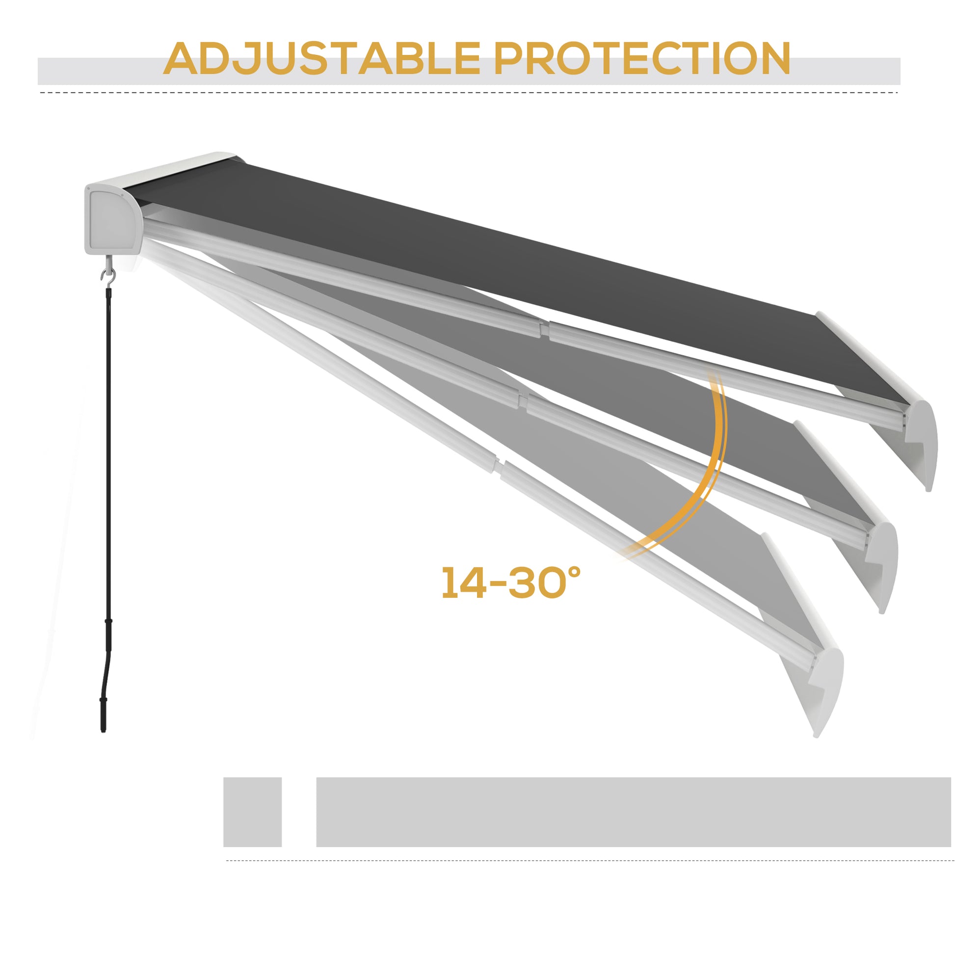 Outsunny 2.5 x 3m Electric Cassette Awning, with Remote - Grey