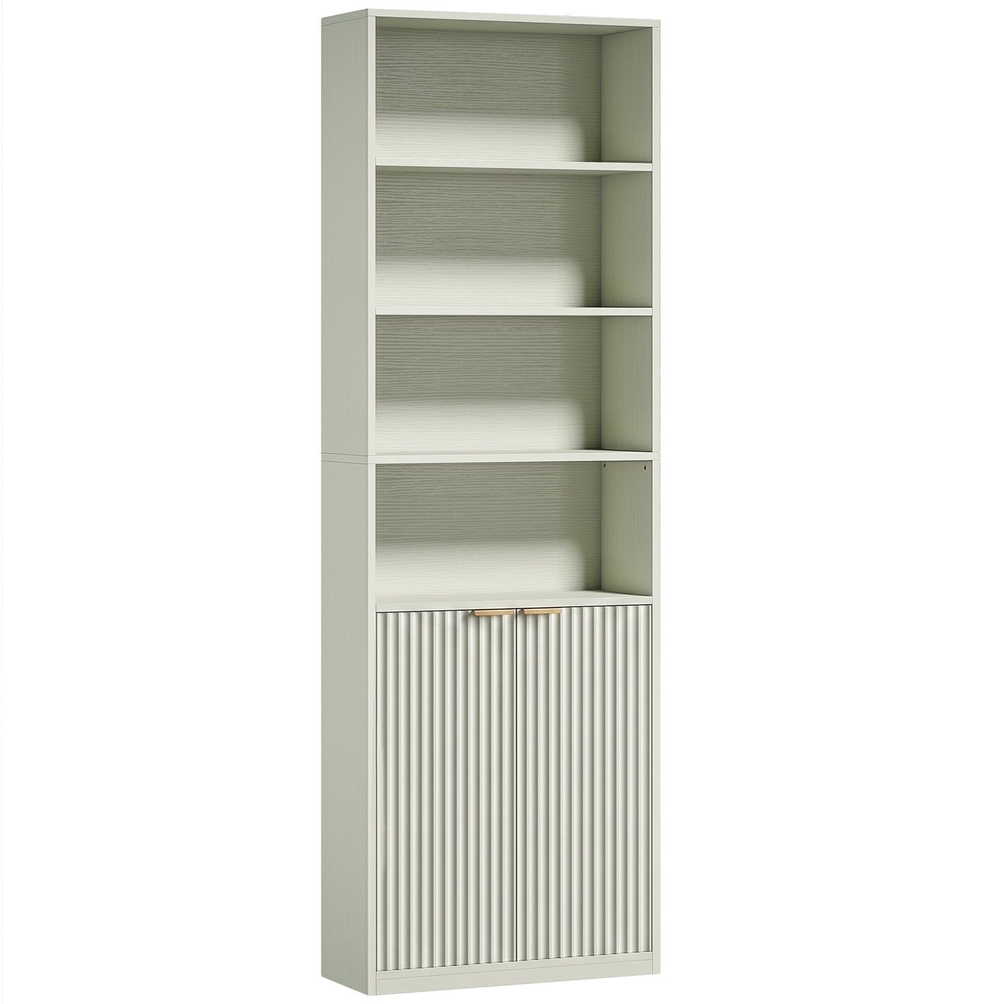 HOMCOM Bookcase Adjustable Shelf Bookshelf Anti-Tip Hardware 6-Tier, Light Green