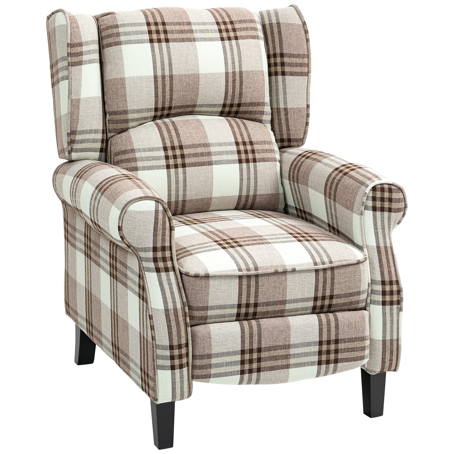 HOMCOM 160Â° Reclining Armchair, with Footrest - Brown