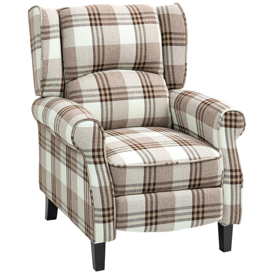HOMCOM 160Â° Reclining Armchair, with Footrest - Brown