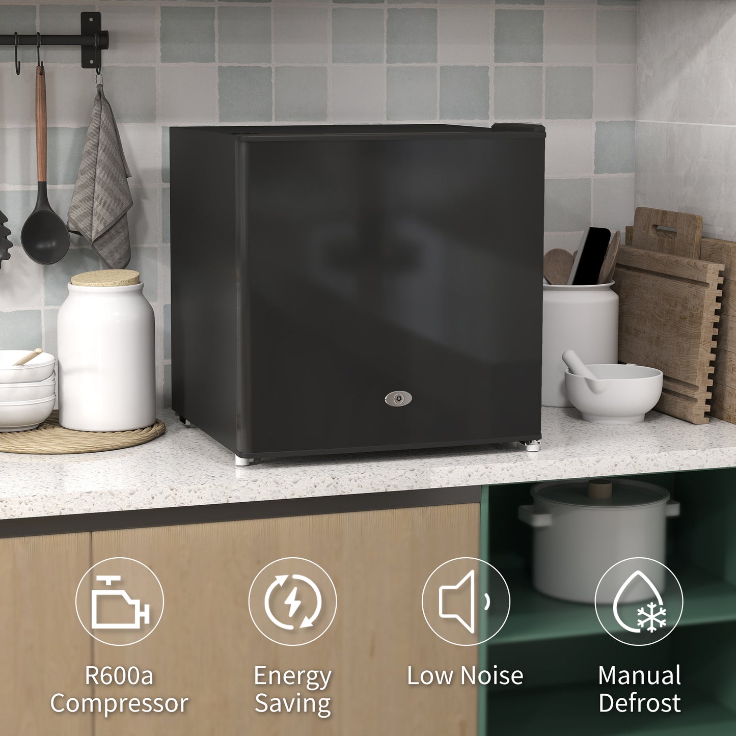 HOMCOM 35L Mini Freezer, -24â„ƒ to -14â„ƒ Temperature - Black